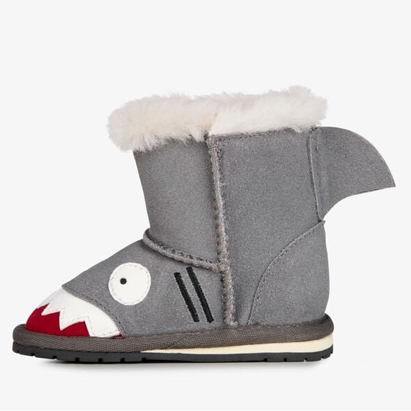 New EMU Shark Walker Costume Shearling Wool Suede Boot Shoe Baby 6-12 Toddler 3 - Picture 6 of 17